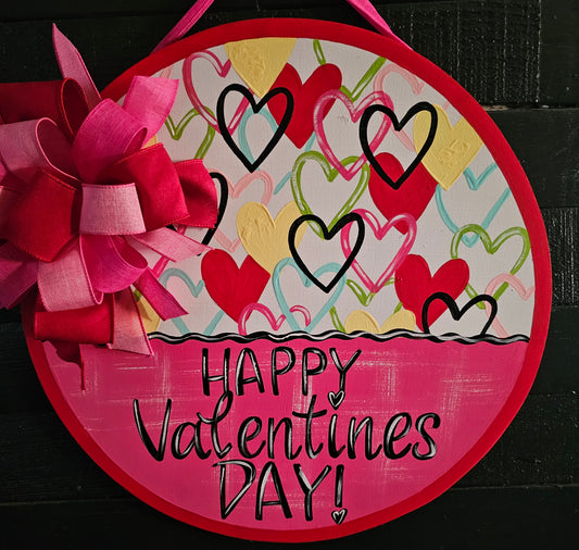 Heart stacks round doorhanger